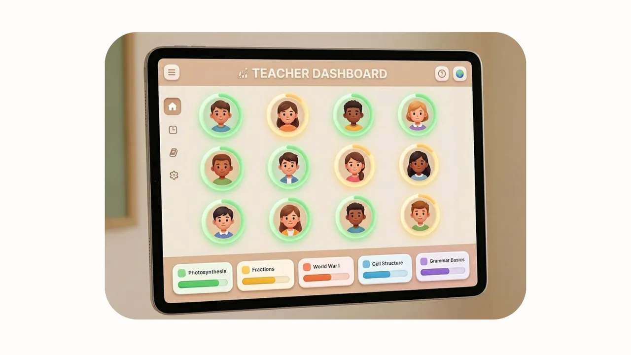 The Class view of the Wivme teacher dashboard